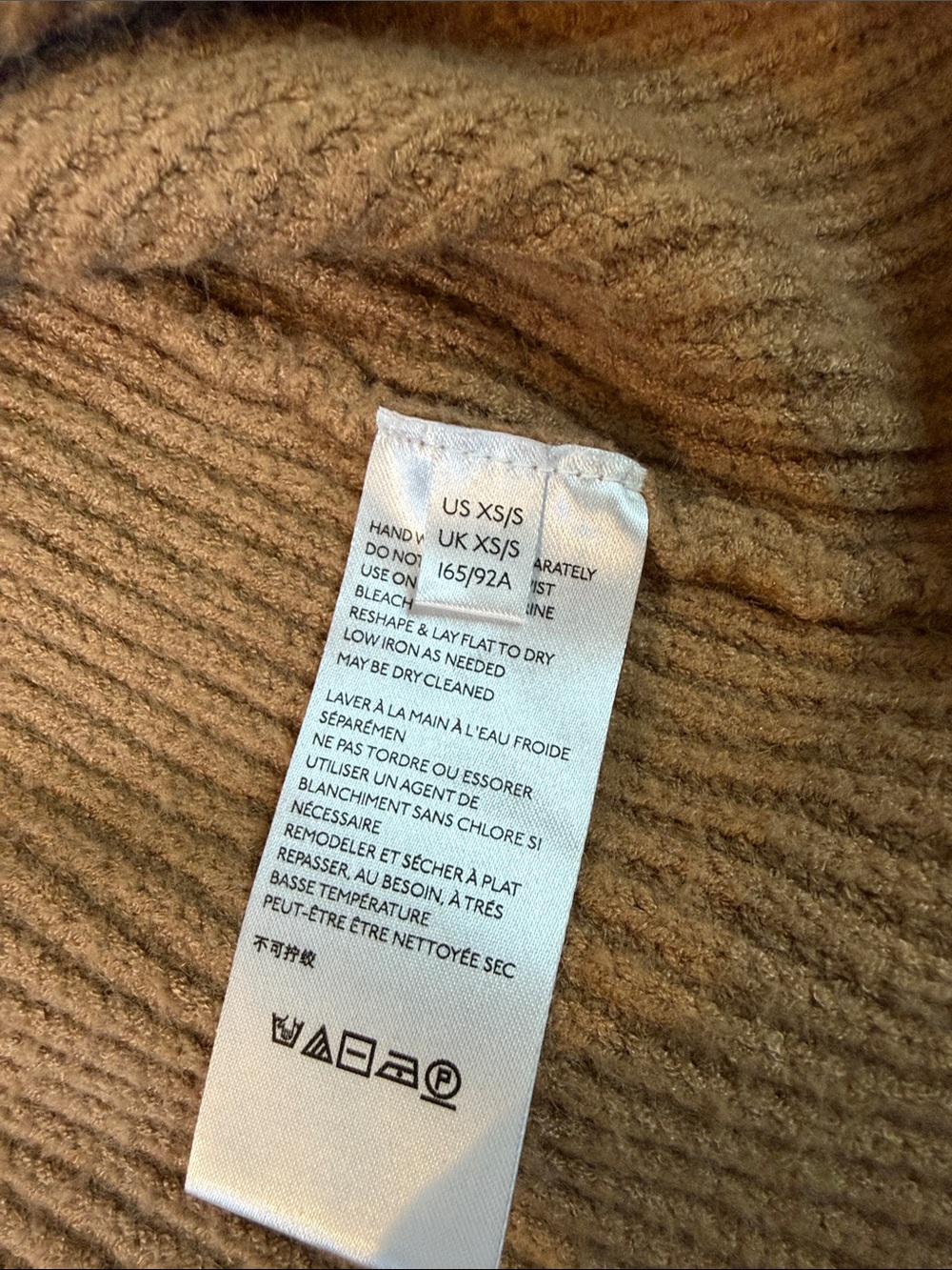 Anthropologie Kali Poncho Sweater Honey Ribbed Turtleneck Poncho Size XS/S - Picture 9 of 10